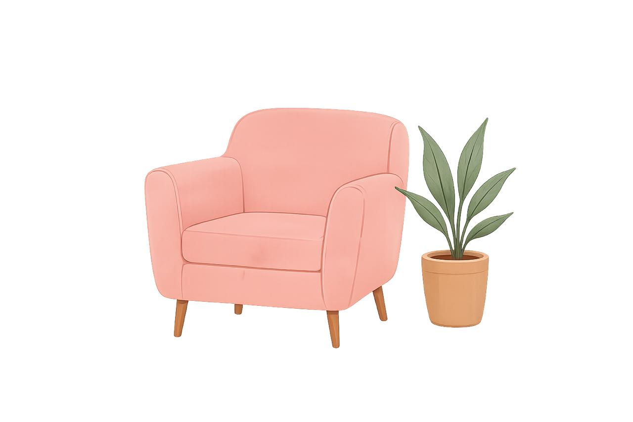 A calm chair and plant for Ashley Louise Consulting conversations