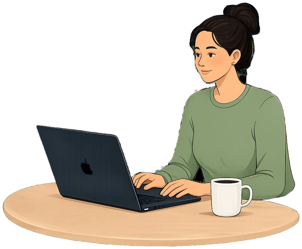 A consultant working thoughtfully at a laptop